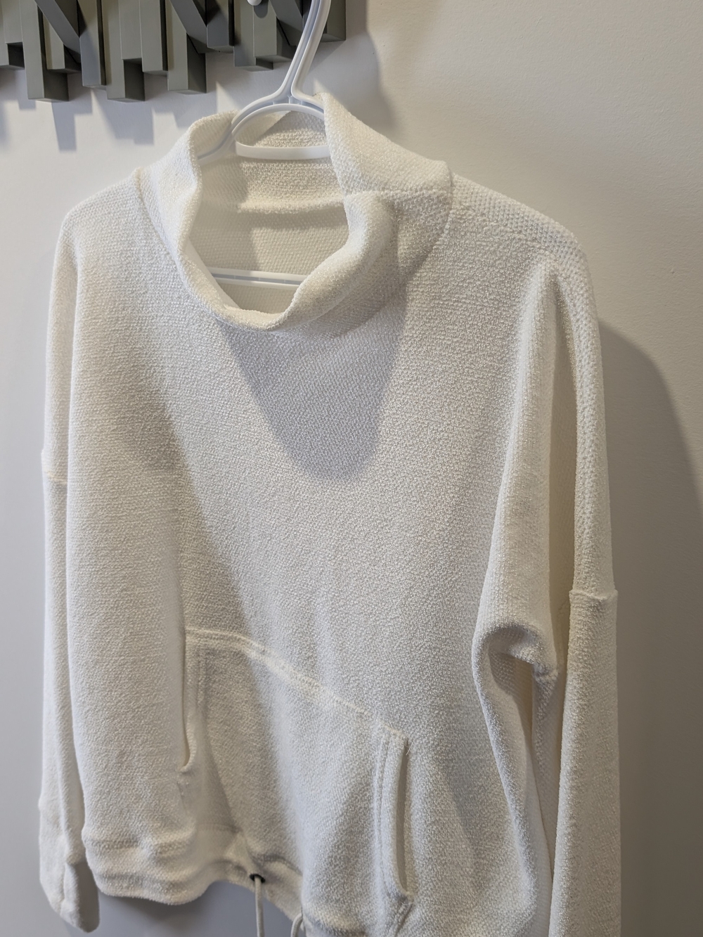 Cozy White Funnel Neck Pullover Sweater